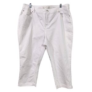 C Est 1946 White Denim Jean Capris, sz 18